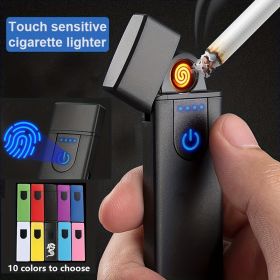 Touch Sensing USB Charging Lighter; Mini Electric Cigarette Lighter Arc Rechargeable USB Windproof Device; Gifts For Dad; Husband; Father's Day
