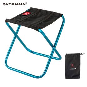 KORAMAN Blue Portable Camp Stool, Ultralight Folding Mini Chair For Camping Fishing Hiking Gardening Beach Outdoor Chair For Kid Adults