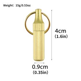 1pc Mini Brass Capsule Knife; Stainless Steel Portable Pocket Knife; Survival Knife With Keychain Pendant; Outdoor Fishing Accessories