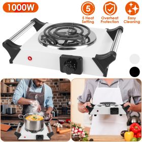 1000W Electric Single Burner Portable Coil Heating Hot Plate Stove Countertop RV Hotplate with 5 Temperature Adjustments Portable Handles