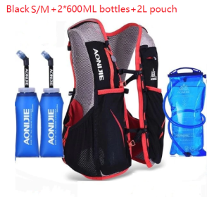 Running Water Bag Backpack Sports Vest (Option: Bag S M 2pcs 600ml BTL 2L)