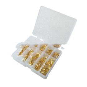Boxed Fish Hook 100 Pieces Of Tube With Ise Ni 3-12 Barbed Hook, Holed Gold And Black Small Accessories (Option: Golden without holes)
