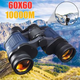 Telescope 60X60 Powerful Binoculars Hd 10000M High Magnification For Outdoor Hunting Optical Scopes Lll Night Vision Fixed Zoom (Color: Dark blue)
