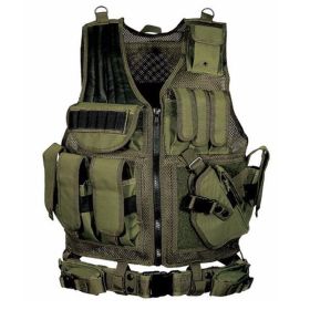 Tactical Vest Military Combat Army Armor Vests Molle Airsoft Plate Carrier Swat Vest Outdoor Hunting Fishing CS Training Vest (Color: Green)