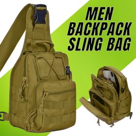 Tactical Chest Bag Backpack Military Sling Shoulder Fanny Pack Cross Body Pouch (Option: Khaki-Backpack)