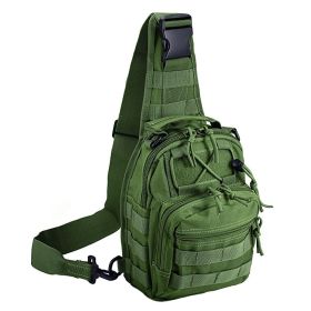 Outdoor Tactical Sling Bag Military MOLLE Crossbody Pack Chest Shoulder Backpack (Color: Green)