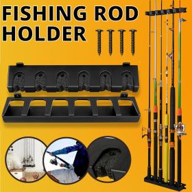 Fishing Rod Rack Vertical Holder Horizontal Wall Mount Boat Pole Stand Storage (Option: Black-Fishing Rod Storage Rack)