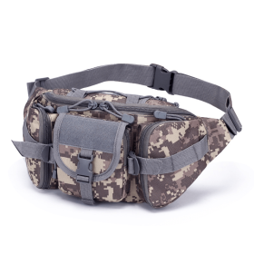 Men's Waterproof Nylon Fanny Pack With Adjustable Belt; Tactical Sport Arm Waist Bag For Outdoor Hiking Fishing Hunting Camping Travel (Color: ACU Camo, size: The belt can be adjusted)