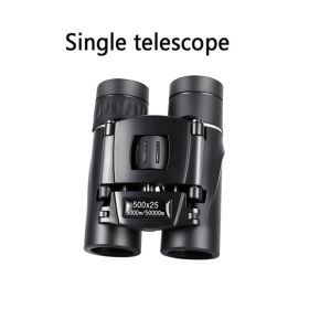500X25 / 300X25 Professional Folding Small Compact Lightweight Binoculars; Long Range Zoom Telescope With Storage Bag For Hiking Hunting Travel Super (Items: 500x25)