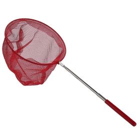 1pc Stainless Steel Nylon Net; Insect Butterfly Catching Net; Fishing Net For Outdoor For Kids Children (Color: Red)