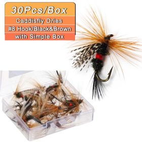 Insects Flies Fishing Lures; Topwater Dry Flies Bait Trout Artificial Crank Hook; Fishing Tackle (Quantity: 30Pcs)