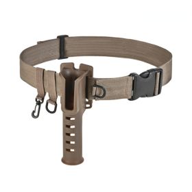 1pc Fishing Waist Belt With Adjustable Wading Belt Buckle; Rod Holder For Men Fishmen Outdoor (Color: Khaki)