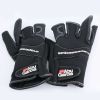 ABU Garcia Fishing Gloves Three Fingers Cut Lure Anti-Slip Leather Gloves PU Outdoor Sports Fingerless Gloves 1Pair High-Quality